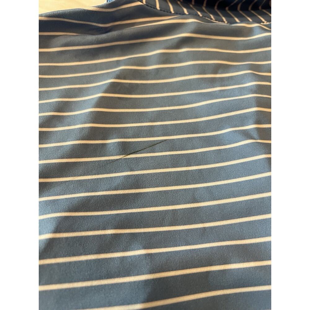 PETER MILLAR XL Summer Comfort Polo Mens Blue- White Stripe Golf Vacation Preppy - Picture 10 of 13